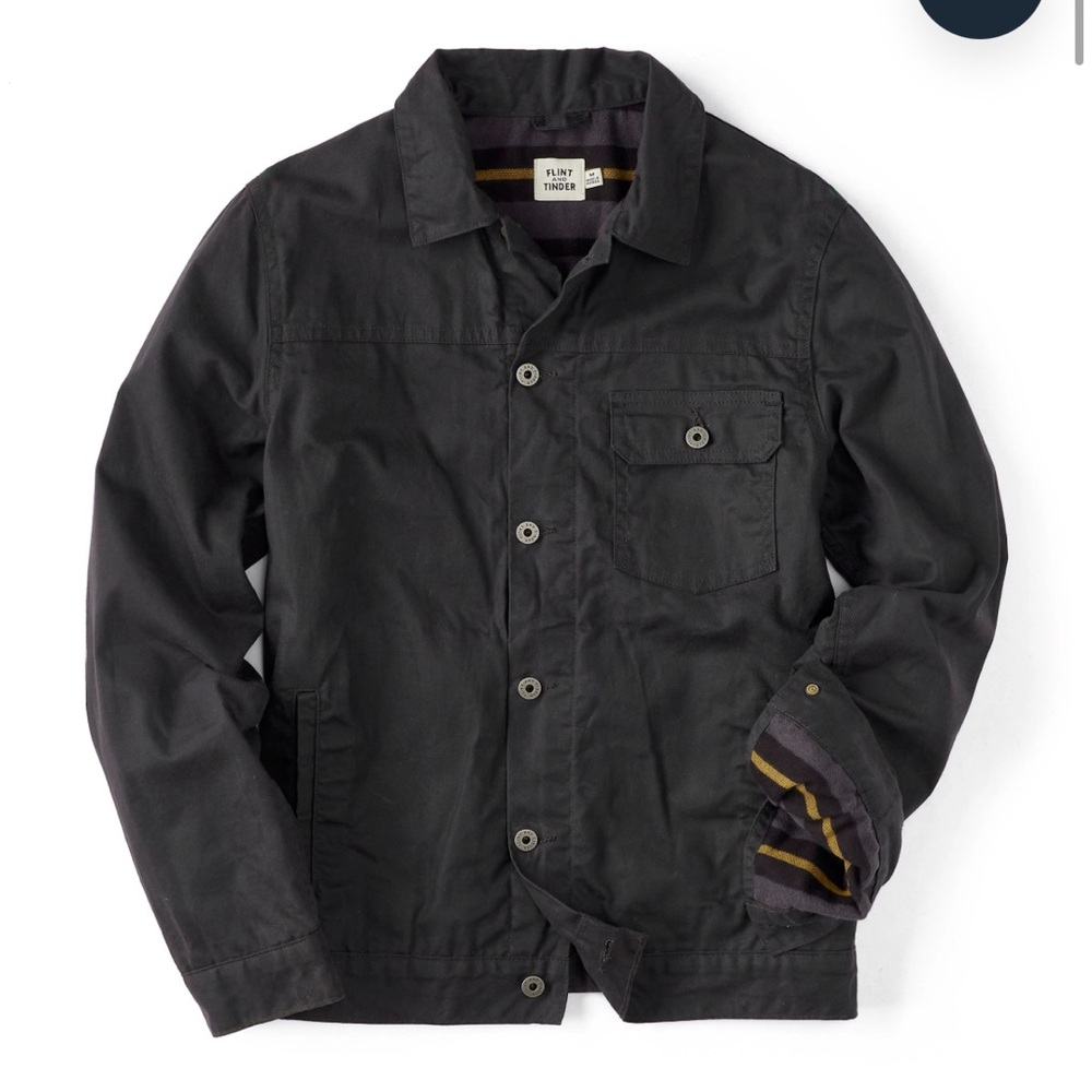 Flannel-Lined Waxed Trucker Jacket